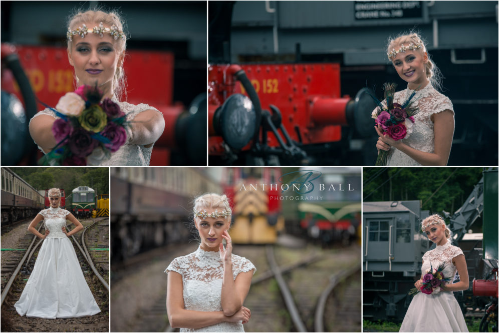 Railway wedding dress shoot